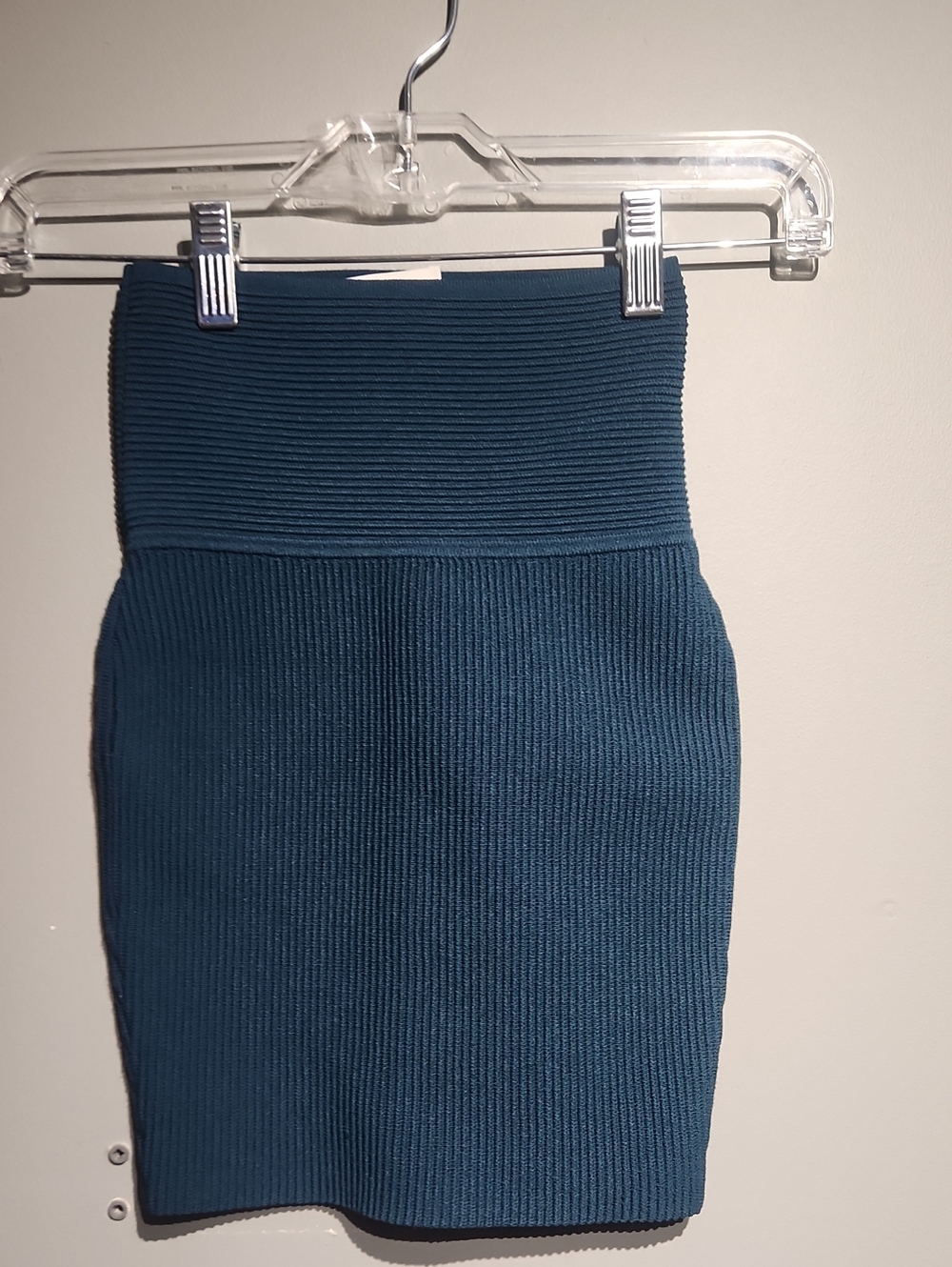 Babaton Teal Ribbed Knit Pencil Skirt sz xxs